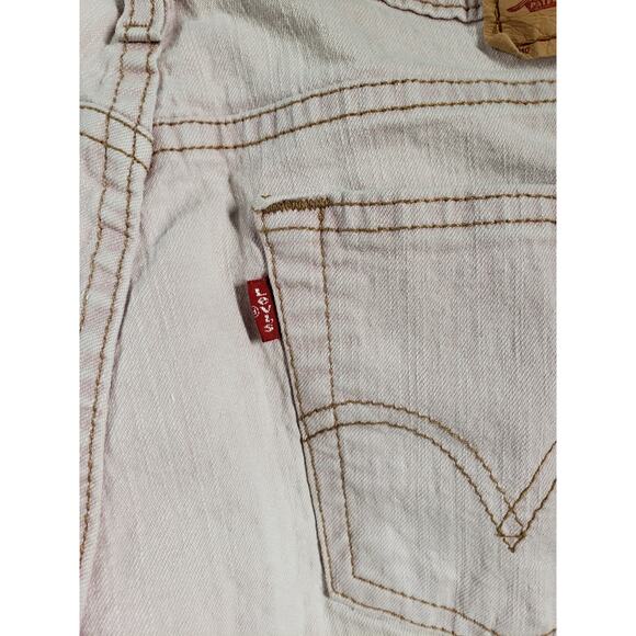 Levis 515 Jeans Size 4 Womens Beige Stretch Denim Pant Ladies Mid Rise Bootcut - Picture 12 of 14